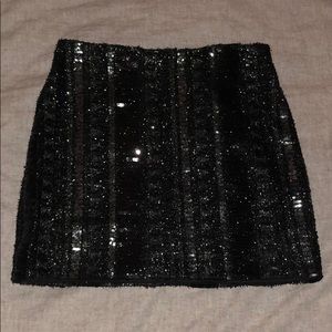 Black Sequin Express Mini Skirt